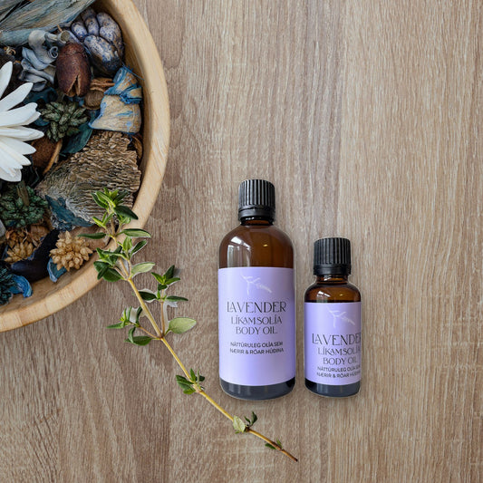 Lavender líkamsolía – handgert hjá Jurtadís